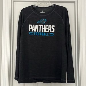 Carolina Panthers football long-sleeve shirt women size L Fanatics EUC